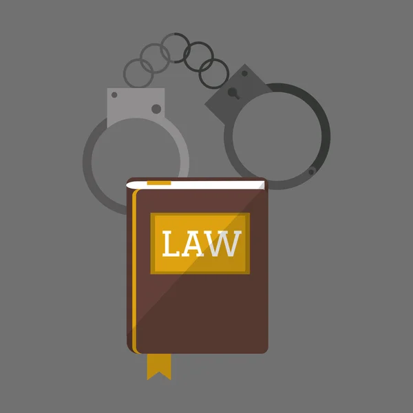 Ontwerp van de wet. Justitie pictogram. Grijze achtergrond, vectorillustratie — Stockvector