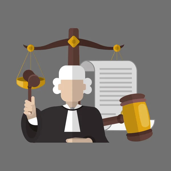 Law design. Justice icon. Grey background, vector illustration — Stock Vector