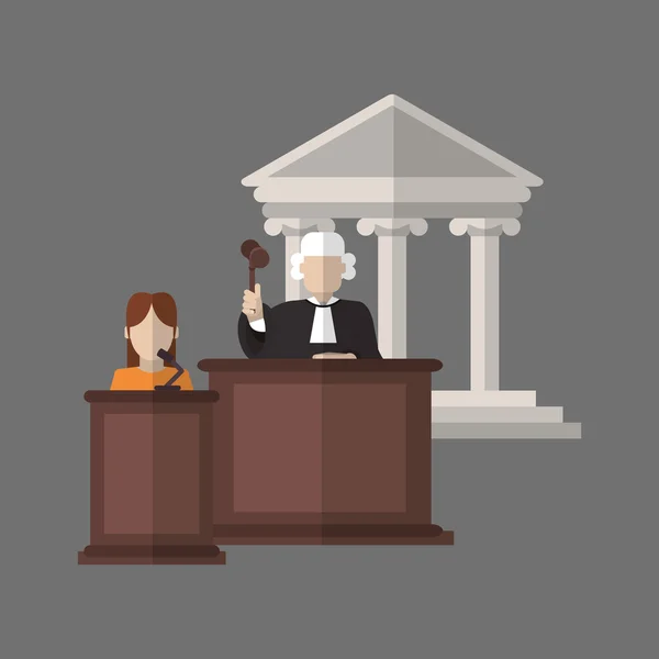 法設計。正義のアイコン。灰色の背景、ベクトル イラスト — ストックベクタ