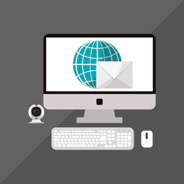 Teknoloji simgesi. güvenlik sistemi kavramı. Düz illüstrasyon