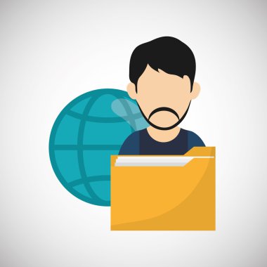 Dosya tasarımı. Online kavramı. İzole illüstrasyon, düzenlenebilir vektör