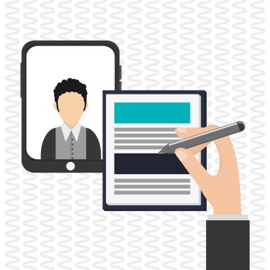 Dijital pazarlama tasarım. İletişim kavramı. Renkli illust