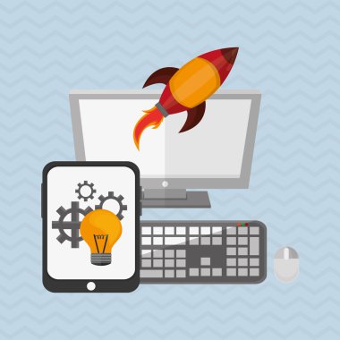 Fikir tasarım iş kavramı. Renkli resimde