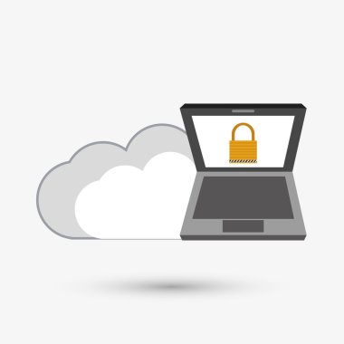 Güvenlik sistemi tasarımı. Koruma simgesi. İzole illüstrasyon