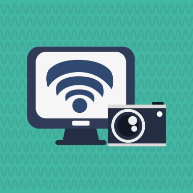 Teknoloji tasarım. bilgisayar kutsal kişilerin resmi. renkli resimde