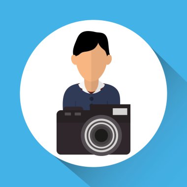 kamera simgesi. Gadget'ı kavramı. Düz illüstrasyon