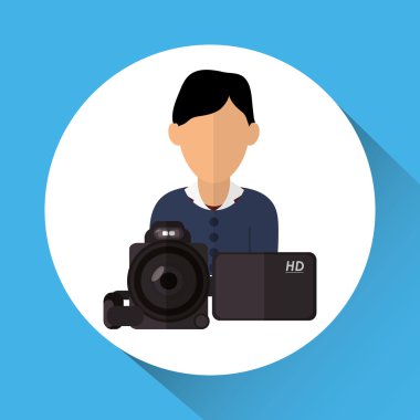 kamera simgesi. Gadget'ı kavramı. Düz illüstrasyon