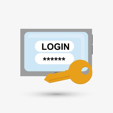 Güvenlik sistemi tasarımı. Koruma simgesi. İzole illüstrasyon