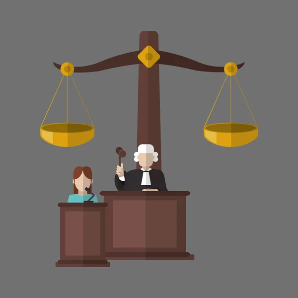 Törvény design. Igazságügyi ikonra. Szürke háttér, vektor illusztráció — Stock Vector