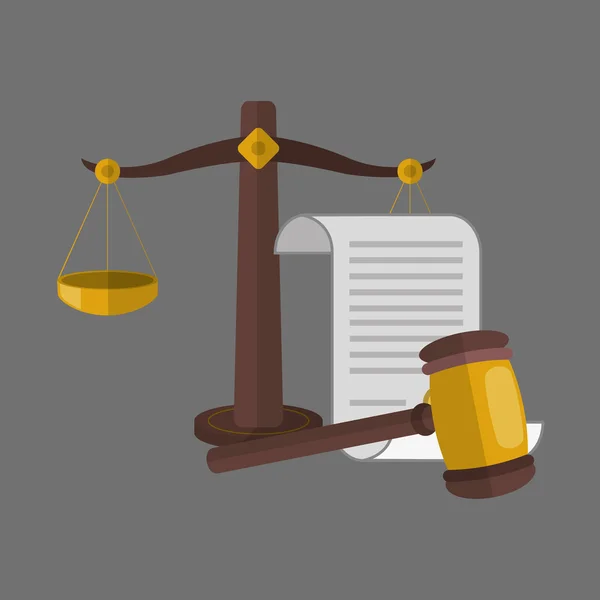 Diseño de leyes. Icono de justicia. Fondo gris, ilustración vectorial — Vector de stock