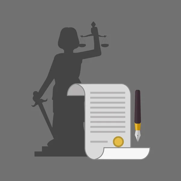 Law design. Justice icon. Grey background, vector illustration — Stock Vector