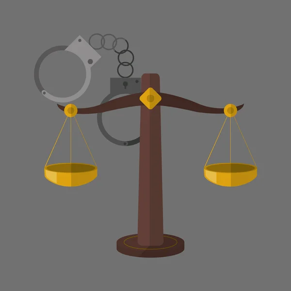 Hukuk tasarım. Adalet simgesi. Gri arka plan, vektör çizim — Stok Vektör
