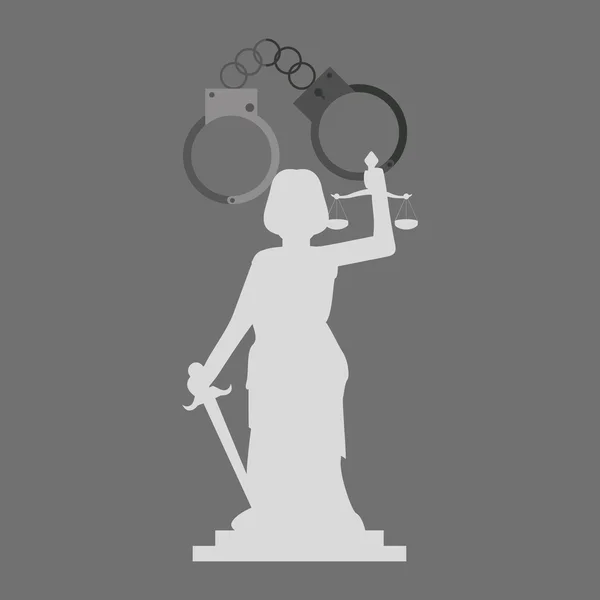 Diseño de leyes. Icono de justicia. Fondo gris, ilustración vectorial — Vector de stock