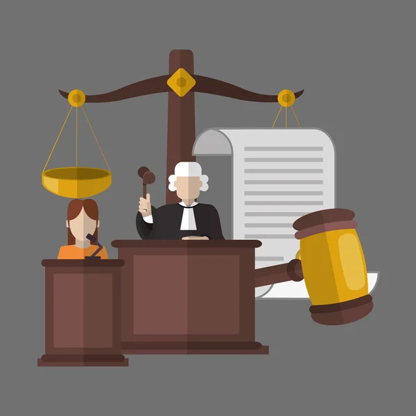 Diseño de leyes. Icono de justicia. Fondo gris, ilustración vectorial — Vector de stock