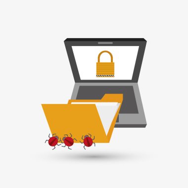 Güvenlik sistemi tasarımı. Koruma simgesi. İzole illüstrasyon