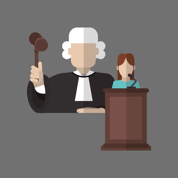 La loi. Icône Justice. Fond gris, illustration vectorielle — Image vectorielle