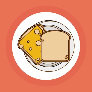 Kahvaltı grafik tasarım, vektör çizim