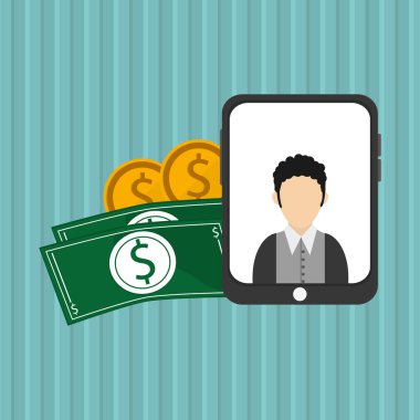 Dijital pazarlama tasarım. İletişim kavramı. Renkli illust