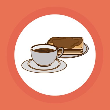 Kahvaltı grafik tasarım, vektör çizim