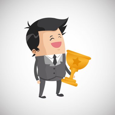 Kazanan tasarım. Başarı kavramı. Düz illüstrasyon