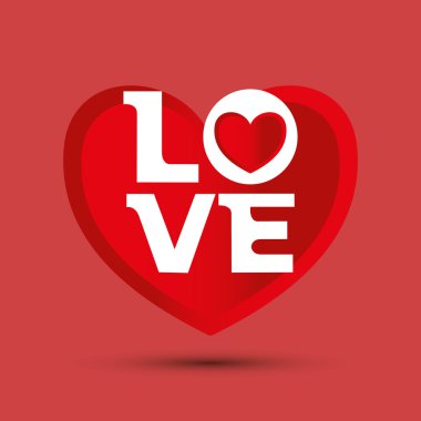 Tasarım seviyorum. romantik simgesi. Renkli resimde