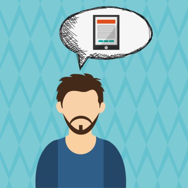 Teknoloji tasarım. ortam simgesi. Renkli resimde