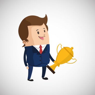 Kazanan tasarım. Başarı kavramı. Düz illüstrasyon