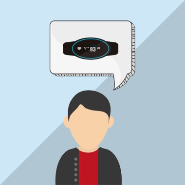 Giyilebilir teknoloji tasarım. kablosuz simgesi. Düz illüstrasyon