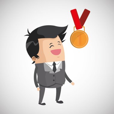 Kazanan tasarım. Başarı kavramı. Düz illüstrasyon