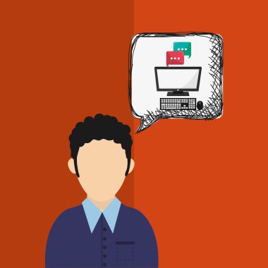 Teknoloji tasarım. ortam simgesi. Renkli resimde