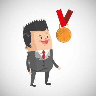 Kazanan tasarım. Başarı kavramı. Düz illüstrasyon