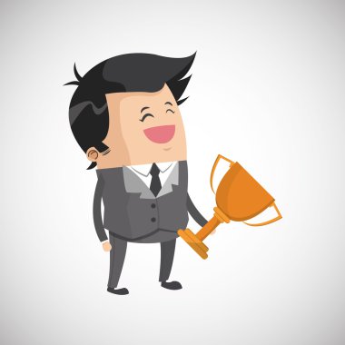 Kazanan tasarım. Başarı kavramı. Düz illüstrasyon