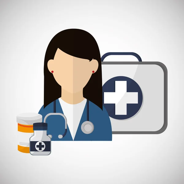 Diseño de atención médica. Icono de atención médica. Ilustración plana — Vector de stock