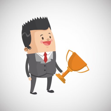 Kazanan tasarım. Başarı kavramı. Düz illüstrasyon