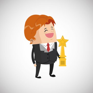 Kazanan tasarım. Başarı kavramı. Düz illüstrasyon