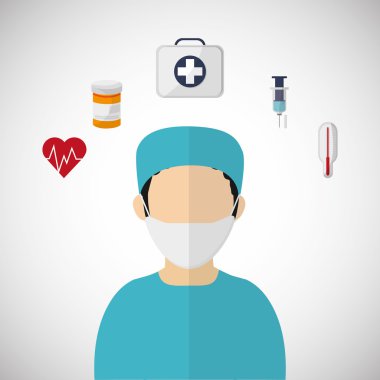 Tıbbi bakım tasarım. Sağlık simgesi. Düz illüstrasyon