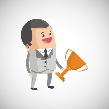 Kazanan tasarım. Başarı kavramı. Düz illüstrasyon