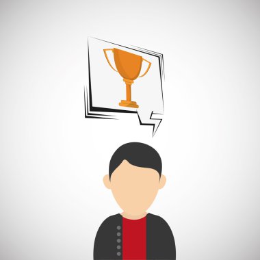 Kazanan tasarım. Başarı kavramı. Düz illüstrasyon