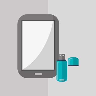 Teknoloji tasarım. ortam simgesi. Renkli resimde