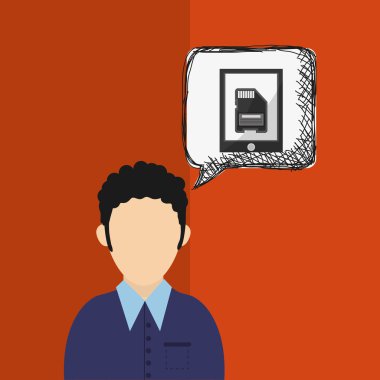 Teknoloji tasarım. ortam simgesi. Renkli resimde