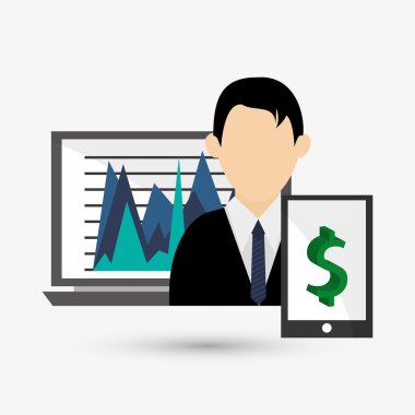 Infographic tasarım. İş simgesi. İzole illüstrasyon