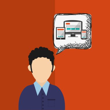 Teknoloji tasarım. ortam simgesi. Renkli resimde