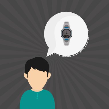 Giyilebilir teknoloji tasarım. kablosuz simgesi. Düz illüstrasyon