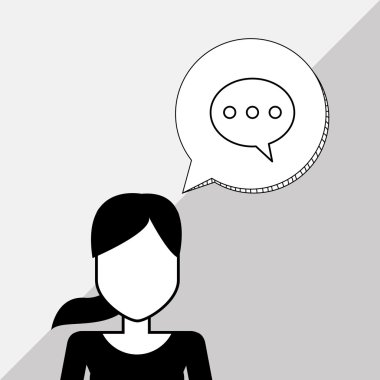 Kişi tasarım. kadın simgesi. Düz illüstrasyon, düzenlenebilir vektör