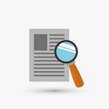 Belge tasarımı. Lupe simgesi. İzole illüstrasyon