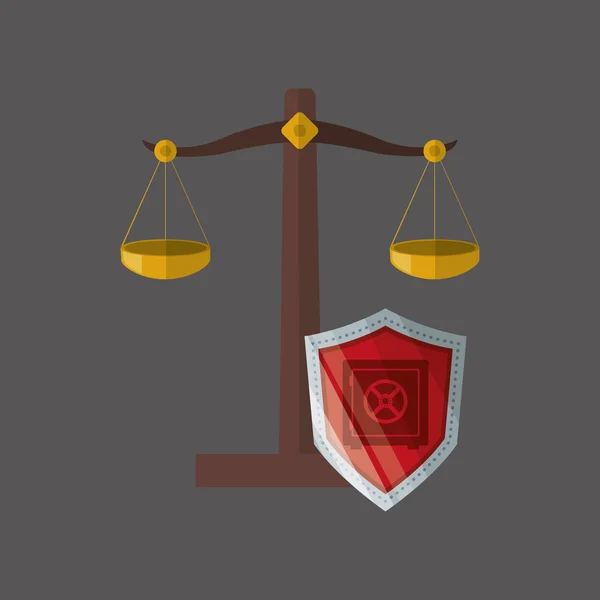 Law concept. Justitie pictogram. Kleurrijke pictogram, bewerkbare vector — Stockvector