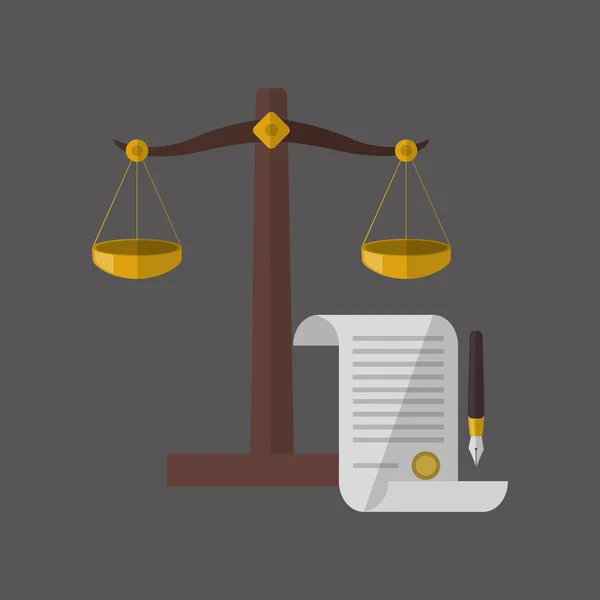 Concetto di legge. Icona della giustizia. Icona colorata, vettore modificabile — Vettoriale Stock
