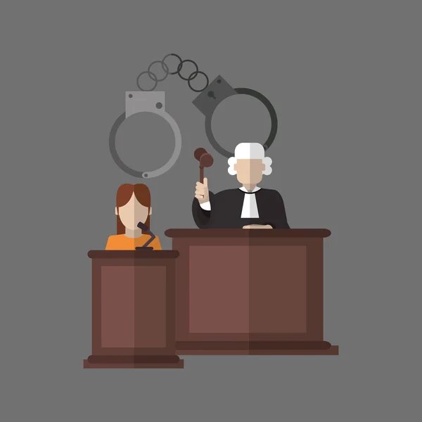 Progettazione legale. Icona della giustizia. Sfondo grigio, illustrazione vettoriale — Vettoriale Stock