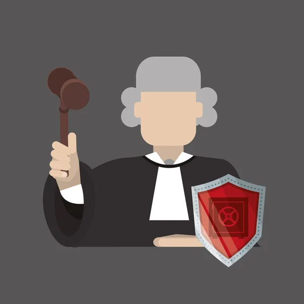 Law concept. Justice icon. Colorful icon, editable vector — Stock Vector