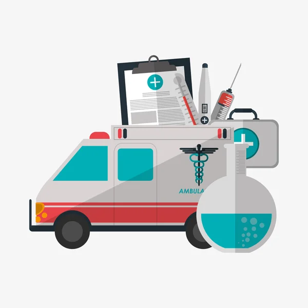 Orvosi ellátás design. Egészségügyi ikonra. Színes illusztráció — Stock Vector
